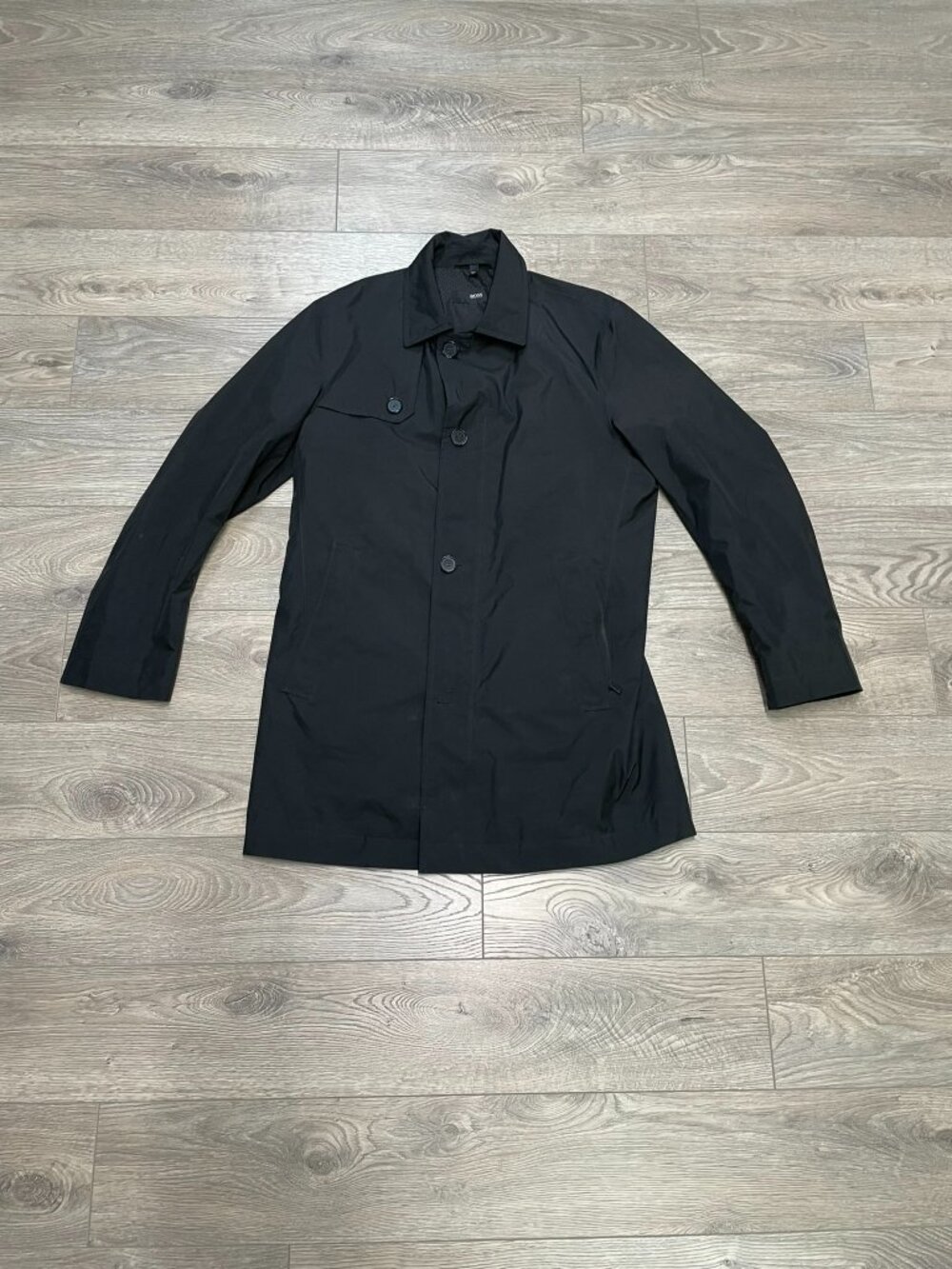 Hugo Boss Gore-Tex Waterproof Black Trench Coat Mac Jacket Men Size US Medium 40